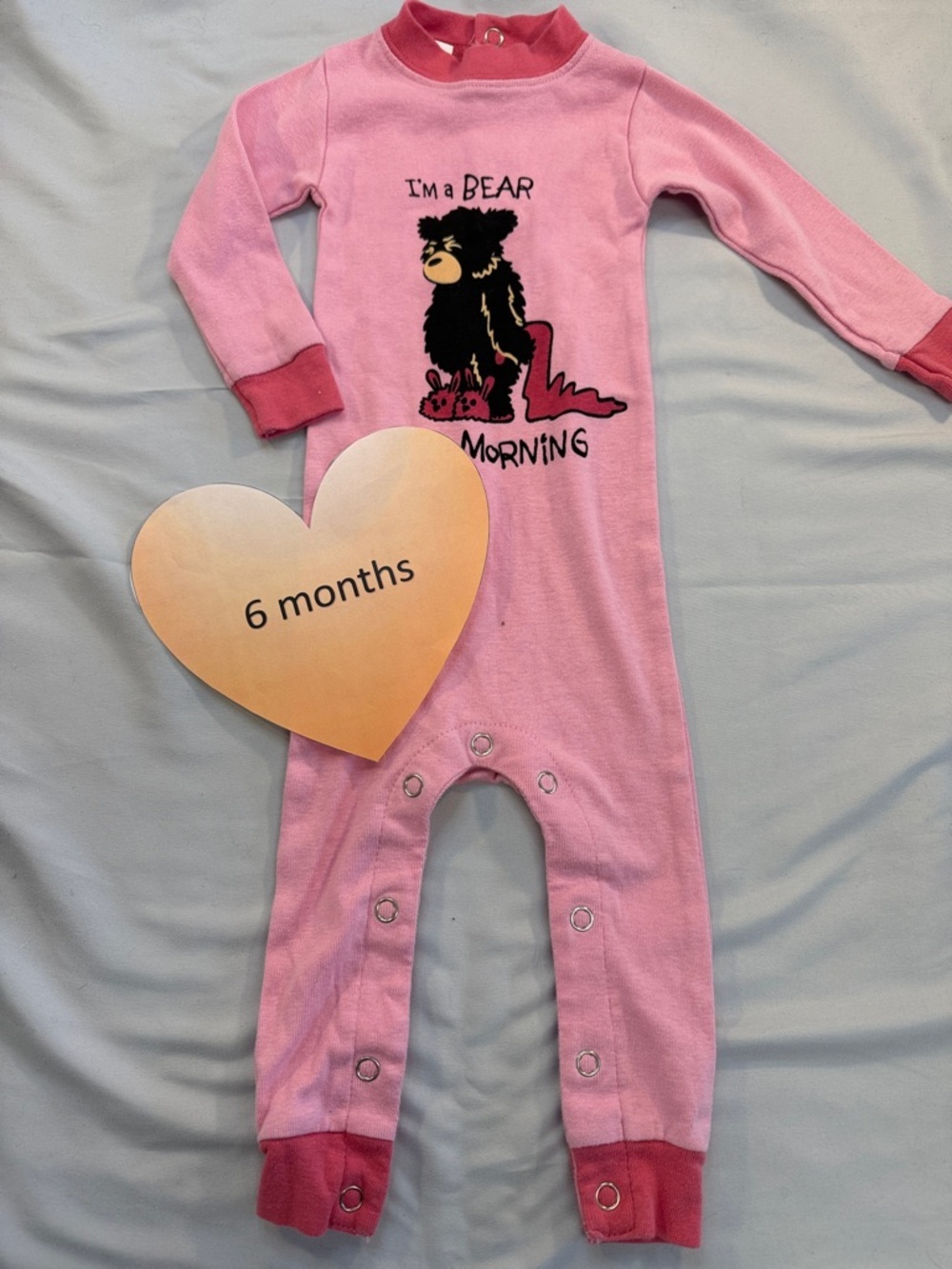 Form Fitting Long sleeve pajama/sleeper with bear design